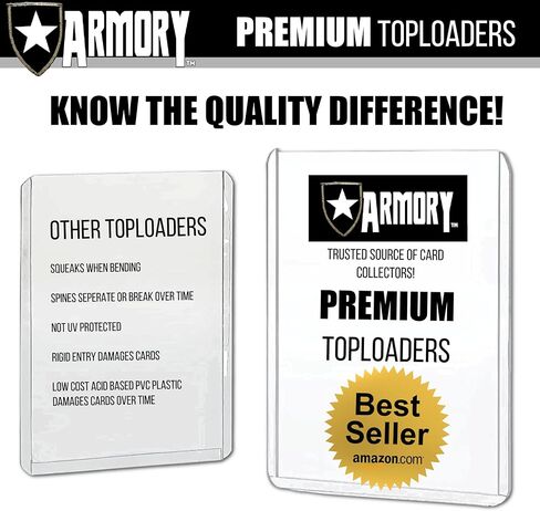 ARMORY 100 حزمة من أدوات التحميل العلوية غير الملحومة لبطاقات التداول القابلة للتحصيل مع طبقة قابلة للتقشير + 100 حزمة من الأكمام الصغيرة + أداة توسيط مجانية للبطاقة! | محمل علوي آمن للأشعة فوق البنفسجية مقاس 3x4 بوصة | توبس بوكيمون MTG Kpop in Kuwait