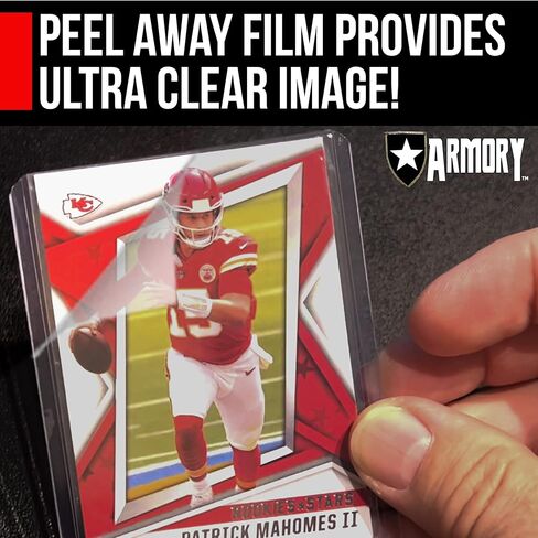 ARMORY 100 حزمة من أدوات التحميل العلوية غير الملحومة لبطاقات التداول القابلة للتحصيل مع طبقة قابلة للتقشير + 100 حزمة من الأكمام الصغيرة + أداة توسيط مجانية للبطاقة! | محمل علوي آمن للأشعة فوق البنفسجية مقاس 3x4 بوصة | توبس بوكيمون MTG Kpop in Kuwait