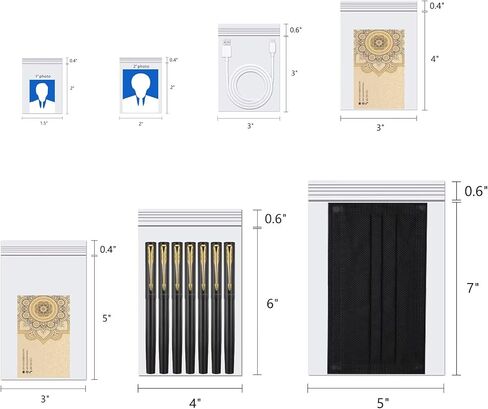 أكياس بولي بسحاب شفاف مقاس 4 × 6 بوصة 100 قيراط بسحاب قابل لإعادة الإغلاق أكياس بلاستيكية بسحاب 2 مل للمطبوعات والبطاقات والخرز والفنون والحرف اليدوية والكوكيز والصابون والحلوى والمجوهرات بحجمين للاختيار من بينها in Kuwait