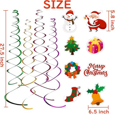 زينة عيد الميلاد 32 جهاز كمبيوتر شخصى - زينة عيد الميلاد المعلقة دوامة زينة شجرة عيد الميلاد جدار الباب سقف اللافتات زينة رجل ثلج عيد الميلاد حفلة عيد ميلاد عطلة ديكور المنزل الداخلي in Kuwait