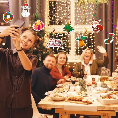 زينة عيد الميلاد 32 جهاز كمبيوتر شخصى - زينة عيد الميلاد المعلقة دوامة زينة شجرة عيد الميلاد جدار الباب سقف اللافتات زينة رجل ثلج عيد الميلاد حفلة عيد ميلاد عطلة ديكور المنزل الداخلي in Kuwait