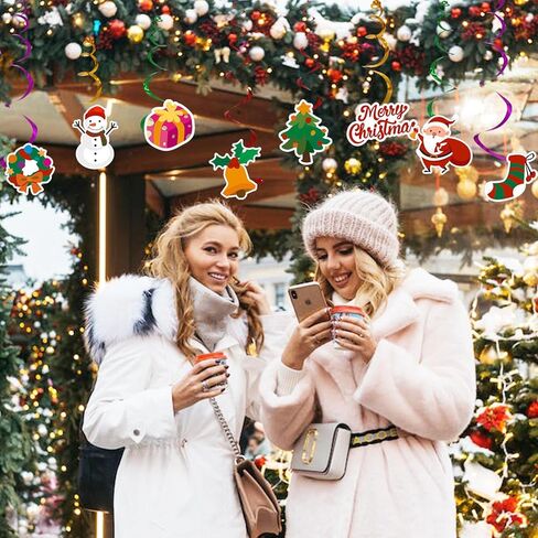 زينة عيد الميلاد 32 جهاز كمبيوتر شخصى - زينة عيد الميلاد المعلقة دوامة زينة شجرة عيد الميلاد جدار الباب سقف اللافتات زينة رجل ثلج عيد الميلاد حفلة عيد ميلاد عطلة ديكور المنزل الداخلي in Kuwait