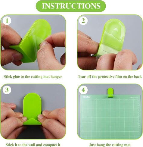 6 Pieces Cutting Mat Hanger, 2.17 Inch x 1.19 Inch Cutting Mat Storage, Standard Grip Cutting Mat Holder, Green Cut Mats Accessories in Saudi Arabia