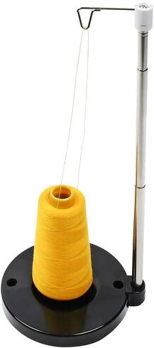ThreadNanny Adjustable Thread Spool Holder - Adjustable Height Universal Single Cone Thread Stand for Sewing Machine - Heavy Base Embroidery Quilting Serger Sewing Thread Holder (Black) in Saudi Arabia