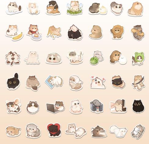 150 Pcs Cute Cat Stickers for Water Bottles| Gift for Kids Teen Birthday Party| Kawaii Stickers Pack|Waterproof Stickers for Water Bottles,Laptop,Phone,Skateboard,Bicycle in Saudi Arabia
