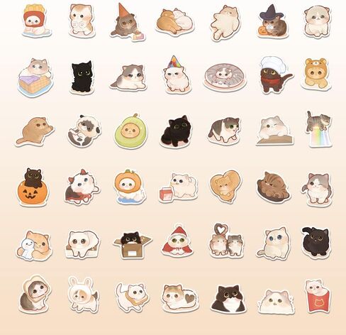 150 Pcs Cute Cat Stickers for Water Bottles| Gift for Kids Teen Birthday Party| Kawaii Stickers Pack|Waterproof Stickers for Water Bottles,Laptop,Phone,Skateboard,Bicycle in Saudi Arabia