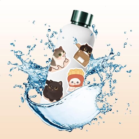 150 Pcs Cute Cat Stickers for Water Bottles| Gift for Kids Teen Birthday Party| Kawaii Stickers Pack|Waterproof Stickers for Water Bottles,Laptop,Phone,Skateboard,Bicycle in Saudi Arabia