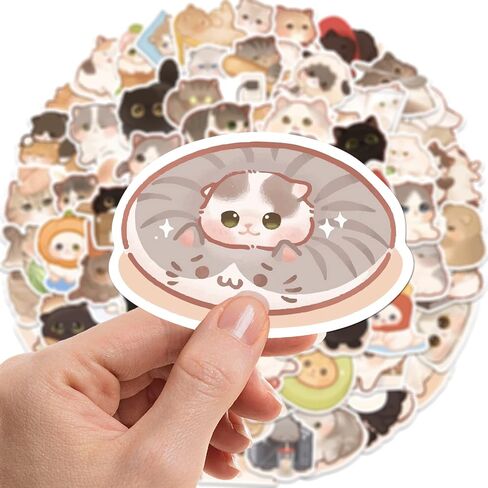 150 Pcs Cute Cat Stickers for Water Bottles| Gift for Kids Teen Birthday Party| Kawaii Stickers Pack|Waterproof Stickers for Water Bottles,Laptop,Phone,Skateboard,Bicycle in Saudi Arabia