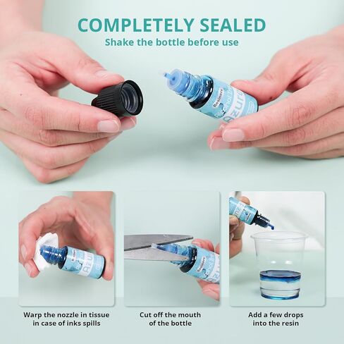 حبر كحول راتنجات لراتنجات الإيبوكسي - 30 لونًا حبر قائم على الكحول عالي التركيز، صبغة طلاء راتنجات الإيبوكسي لطبق بيتري الراتنج، كوستر، طلاء، كوب بهلوان، صناعة المجوهرات (10 مل لكل منها) in Kuwait