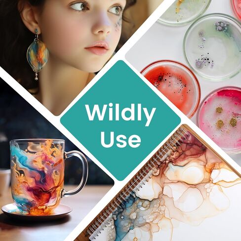 حبر كحول راتنجات لراتنجات الإيبوكسي - 30 لونًا حبر قائم على الكحول عالي التركيز، صبغة طلاء راتنجات الإيبوكسي لطبق بيتري الراتنج، كوستر، طلاء، كوب بهلوان، صناعة المجوهرات (10 مل لكل منها) in Kuwait