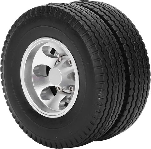 Dilwe 2 Pieces RC Trailer Rear Wheel Tires for Trucks and 1/14 Tractor Unit RC Climber Trailer Parts in Saudi Arabia