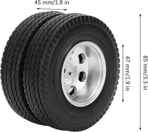Dilwe 2 Pieces RC Trailer Rear Wheel Tires for Trucks and 1/14 Tractor Unit RC Climber Trailer Parts in Saudi Arabia