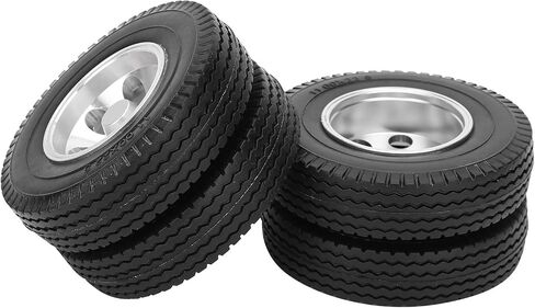 Dilwe 2 Pieces RC Trailer Rear Wheel Tires for Trucks and 1/14 Tractor Unit RC Climber Trailer Parts in Saudi Arabia