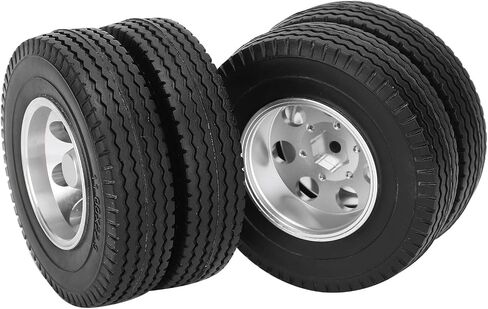 Dilwe 2 Pieces RC Trailer Rear Wheel Tires for Trucks and 1/14 Tractor Unit RC Climber Trailer Parts in Saudi Arabia