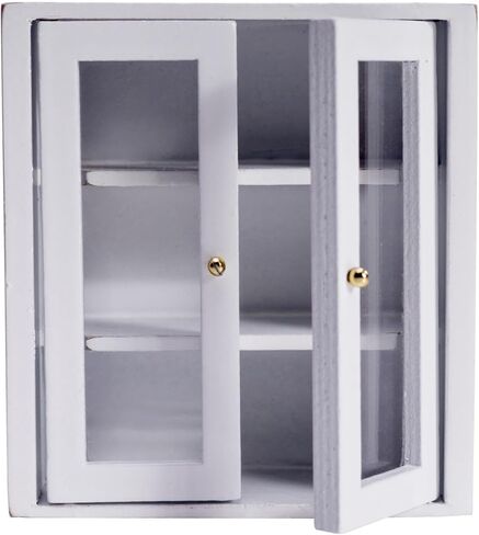 1 12 Scale Dollhouse Furniture Miniature Kitchen Cabinet Wood Wall Display Shelf Dollhouse Kitchen Accessory for Wooden Dollhouse Decoration Miniature House Furniture Living Room in Kuwait