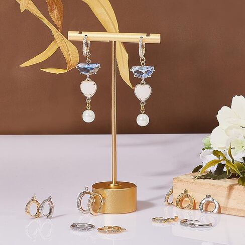 سوبر فايندينج 16 قطعة من الاقراط الحلقية النحاسية بـ4 انماط من الزركونيا المكعب، اقراط حلقية من البلاتين الذهبي لصنع المجوهرات، دبوس: 0.8~0.9 ملم in Kuwait