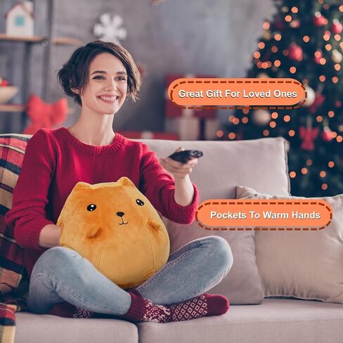 Altreeak Capybara وسادة قطيفة بطول 35.56 سم | وسادة قطيفة للهامستر | جيوب لتدفئة اليد | حيوان الهامستر المحشو | حيوان كابيبارا لطيف للغاية فائق النعومة | هدية | وسادة قطيفة للحيوانات الأليفة in Saudi Arabia