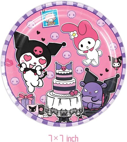 DIGBYS 41Pack Kuromis birthday Party Supplies include 20 plates, 20 napkins 1 Tablecloth for the Kuromis party decoration in Saudi Arabia