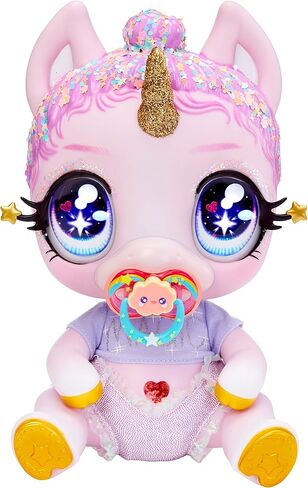 MGA Entertainment Glitter Babyz Jewels Daydreamer Unicorn Baby Doll with Magical Color Changes, Lavender Glitter Hair, “Magic" Outfit, Diaper, Shampoo Bottle, Pacifier Accessories Gift, Ages 3 4 5+ in Saudi Arabia