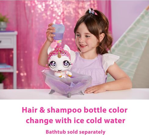 MGA Entertainment Glitter Babyz Jewels Daydreamer Unicorn Baby Doll with Magical Color Changes, Lavender Glitter Hair, “Magic" Outfit, Diaper, Shampoo Bottle, Pacifier Accessories Gift, Ages 3 4 5+ in Saudi Arabia