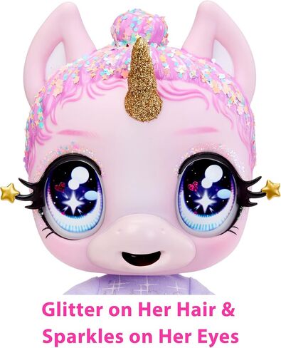MGA Entertainment Glitter Babyz Jewels Daydreamer Unicorn Baby Doll with Magical Color Changes, Lavender Glitter Hair, “Magic" Outfit, Diaper, Shampoo Bottle, Pacifier Accessories Gift, Ages 3 4 5+ in Saudi Arabia