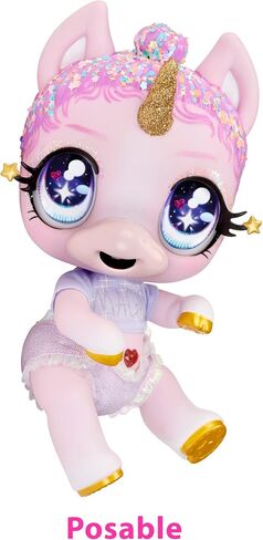 MGA Entertainment Glitter Babyz Jewels Daydreamer Unicorn Baby Doll with Magical Color Changes, Lavender Glitter Hair, “Magic" Outfit, Diaper, Shampoo Bottle, Pacifier Accessories Gift, Ages 3 4 5+ in Saudi Arabia