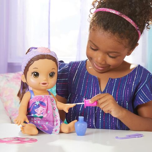 Baby Alive Glam Spa Baby Doll, Mermaid, Makeup Toy for Kids 3 and Up, Color Reveal Mani-Pedi and Makeup, 12.6-Inch Waterplay Doll, Brown Hair in Saudi Arabia