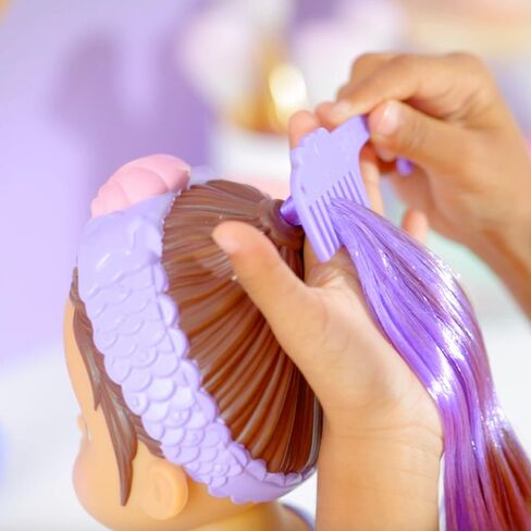 Baby Alive Glam Spa Baby Doll, Mermaid, Makeup Toy for Kids 3 and Up, Color Reveal Mani-Pedi and Makeup, 12.6-Inch Waterplay Doll, Brown Hair in Saudi Arabia
