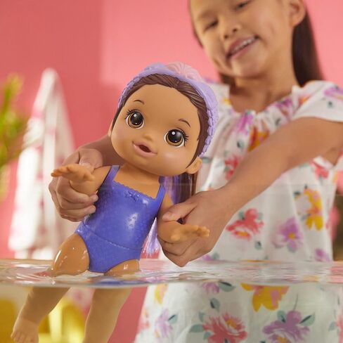 Baby Alive Glam Spa Baby Doll, Mermaid, Makeup Toy for Kids 3 and Up, Color Reveal Mani-Pedi and Makeup, 12.6-Inch Waterplay Doll, Brown Hair in Saudi Arabia