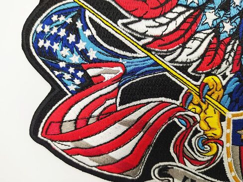 nuttui in God We Trust American Eagle Patriotic Large Embroidered Motorcycle Jacket & Biker Vest Back Patch in Kuwait