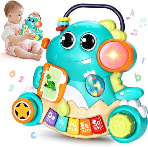 Baby Toys 6-12 Months Dinosaur Piano Music Light Up Toys for 1 Year Old Boys Girls Infant Toys for 7 8 9 10 12 18 Months Early Learning Interactive Piano Keyboard Toys 1 Year Old Xmas Birthday Gift in Saudi Arabia