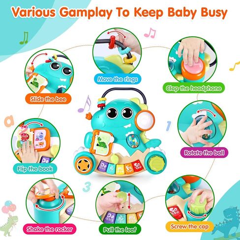 Baby Toys 6-12 Months Dinosaur Piano Music Light Up Toys for 1 Year Old Boys Girls Infant Toys for 7 8 9 10 12 18 Months Early Learning Interactive Piano Keyboard Toys 1 Year Old Xmas Birthday Gift in Saudi Arabia