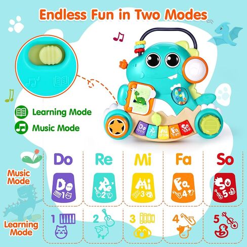 Baby Toys 6-12 Months Dinosaur Piano Music Light Up Toys for 1 Year Old Boys Girls Infant Toys for 7 8 9 10 12 18 Months Early Learning Interactive Piano Keyboard Toys 1 Year Old Xmas Birthday Gift in Saudi Arabia