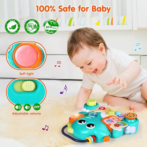 Baby Toys 6-12 Months Dinosaur Piano Music Light Up Toys for 1 Year Old Boys Girls Infant Toys for 7 8 9 10 12 18 Months Early Learning Interactive Piano Keyboard Toys 1 Year Old Xmas Birthday Gift in Saudi Arabia