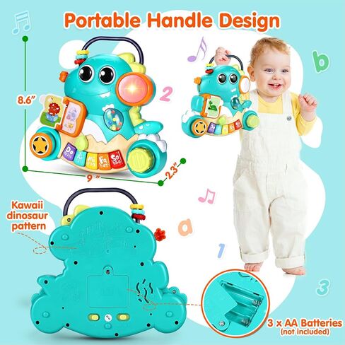 Baby Toys 6-12 Months Dinosaur Piano Music Light Up Toys for 1 Year Old Boys Girls Infant Toys for 7 8 9 10 12 18 Months Early Learning Interactive Piano Keyboard Toys 1 Year Old Xmas Birthday Gift in Saudi Arabia