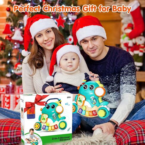 Baby Toys 6-12 Months Dinosaur Piano Music Light Up Toys for 1 Year Old Boys Girls Infant Toys for 7 8 9 10 12 18 Months Early Learning Interactive Piano Keyboard Toys 1 Year Old Xmas Birthday Gift in Saudi Arabia