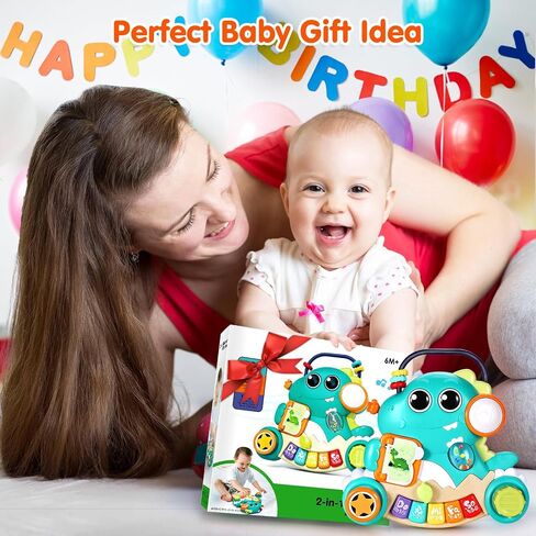 Baby Toys 6-12 Months Dinosaur Piano Music Light Up Toys for 1 Year Old Boys Girls Infant Toys for 7 8 9 10 12 18 Months Early Learning Interactive Piano Keyboard Toys 1 Year Old Xmas Birthday Gift in Saudi Arabia