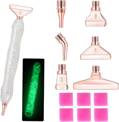 Diamond Painting Pen with Screw Thread Tips,1PCS Diamond Art Pen and 3 PCS Rose Gold Stainless Steel Metal Tips,Diamond Painting Tools for DIY Diamond Art in Kuwait
