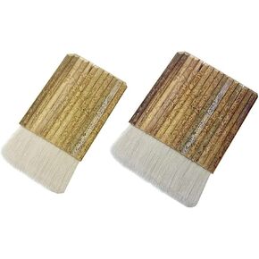 2 PCS Sheep Hair Hake Blender Brush,Hake Multihead Bamboo Brush Latex Paint Brush for Kiln Wash,Watercolor, Ceramic, Pottery Painting Drawing Drafting in Kuwait