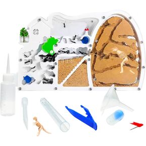 EXBEPE Large Sand Ant Farm Castle,Ant Habitat with Dinosaur Digging to Study Ant Colony Ecosystem Behavior,Science Educational Gift for Kids（Yellow）