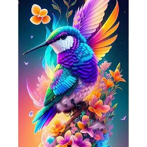 Hummingbird Diamond Painting Kits for Adults Beginners, 5D DIY Diamond Art Birds Full Drills Painting by Diamond Dots Picture Handmade Crafts for Wall Decor(12x16IN)
