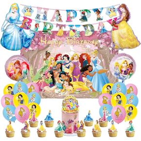 Princess Birthday Party Decoration Supplies Princess Background Balloon Cake Topper Decoration Girls Birthday Party Decoration Supplies in Kuwait