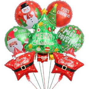 2Pcs Christmas Foil Balloons Santa Claus Reindeer Elk Foil Balloons Merry Christmas Party Balloons Decorations Xmas Mylar Aluminum Helium Self Inflate Balloons for New Year Winter Holiday Home Garden
