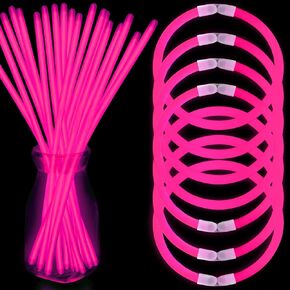 200 Pcs Red Glow Sticks Bracelet Necklaces Bulk Glow in The Dark Party Supplies 8" Light Up Stick with Connectors for Christmas Valentine's Day Easter 4th of July Party Favors Birthday Carnival