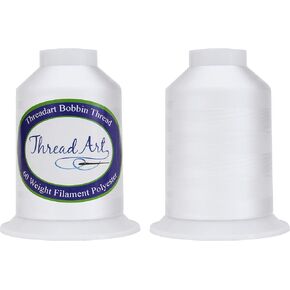 Threadart Bobbin Thread - 60wt Black - Two Huge Spools of 5000 Meters - White & Black Cones Available - 2 Spool Twin Pack