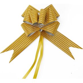 40 قطعة من فيونكة السحب، متوسطة، 4 بوصات، فيونكة لامعة، زينة الزفاف، أشرطة هدايا عيد الميلاد، 40 قطعة، لامعة (ذهبي) in Kuwait