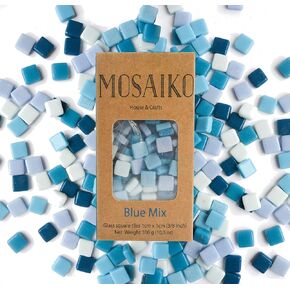 MOSAIKO Purple Mix 300g (10.5oz) - Mosaic Glass Tiles for Crafts - Premium Quality Stained Square Pieces 1cm x 1cm (3/8 inch) - Perfect for Home Decor, DIY Crafts, Pixel Art, Kid Play, Adult Hobbies