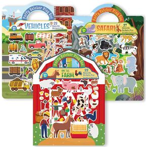 كتاب ملصقات منتفخ للأطفال - كتاب ملصقات قابل لإعادة الاستخدام للأطفال الصغار 1-3، كتب ملصقات للأطفال 2-4 مع أكثر من 80 ملصقًا قابلاً لإعادة اللصق، ألعاب للفتيات والأولاد من سن 4 إلى 8 سنوات، أنشطة الأطفال الصغار للسفر بالسيارات والطائرات in Kuwait