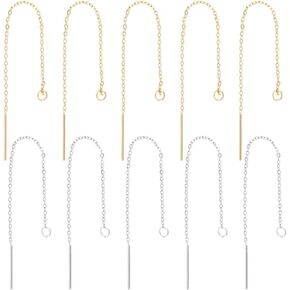 UNICRAFTALE 40pcs 90mm 2 Colors Ear Threads Stainless Steel Ear Threads Dangle Earring Long Chain Earrings with Loop for Jewelry Earring Making