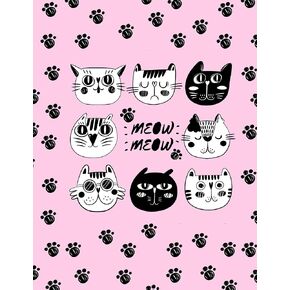 Meow Meow: Cats Faces Cute Sketchbook, 8.5" x 11", 110 Pages, Large Blank Funny Sketchbook With A Cats Pattern On A Light Pink Background For Drawing, ... Writing And Notes (Funny Cat Notebooks) in Saudi Arabia